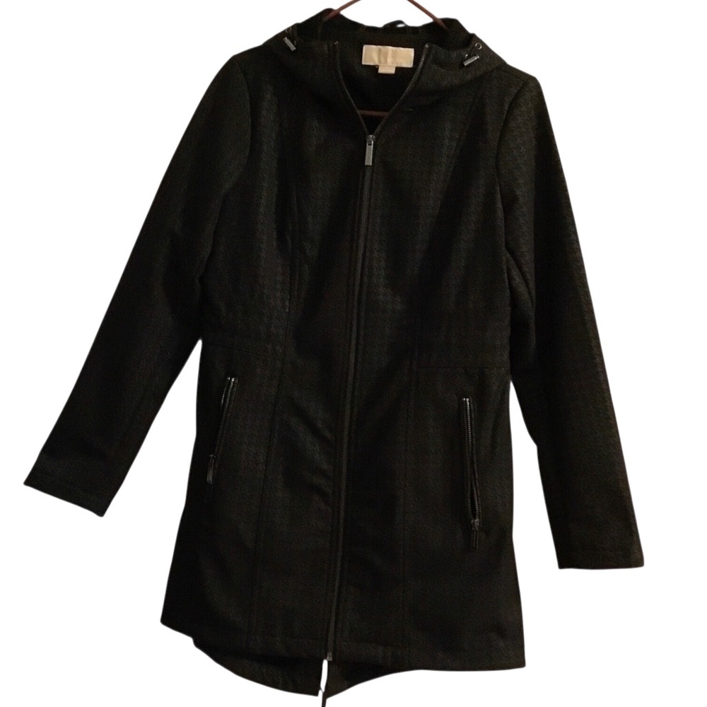 Michael Kors Black Hooded Utility Long Jacket